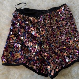 Forever 21 Multicolor Sequin High Waist Shorts